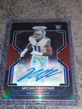 Panini Micah Parsons Blue Signature Football Card